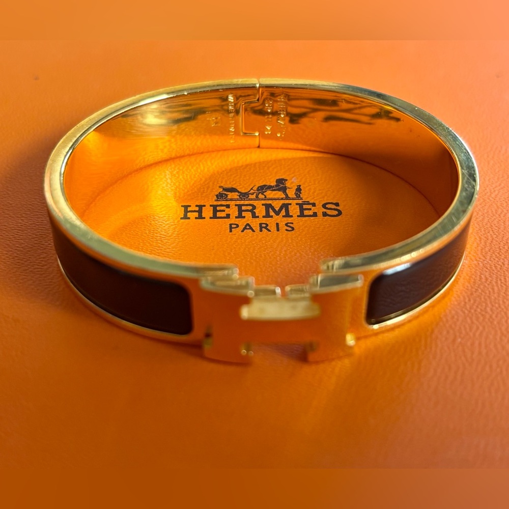 Hermès Clic H Bracelet Noir Black Gold Hardware PM Authentic Made in France